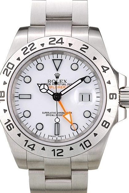 AAA Replica Watches White Dial Watch Stainless Steel Bezel Explorer Rolex 0702
